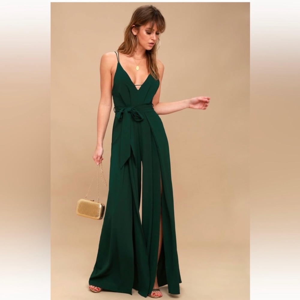 Lulus Hype Dream Jumpsuit Emerald Green